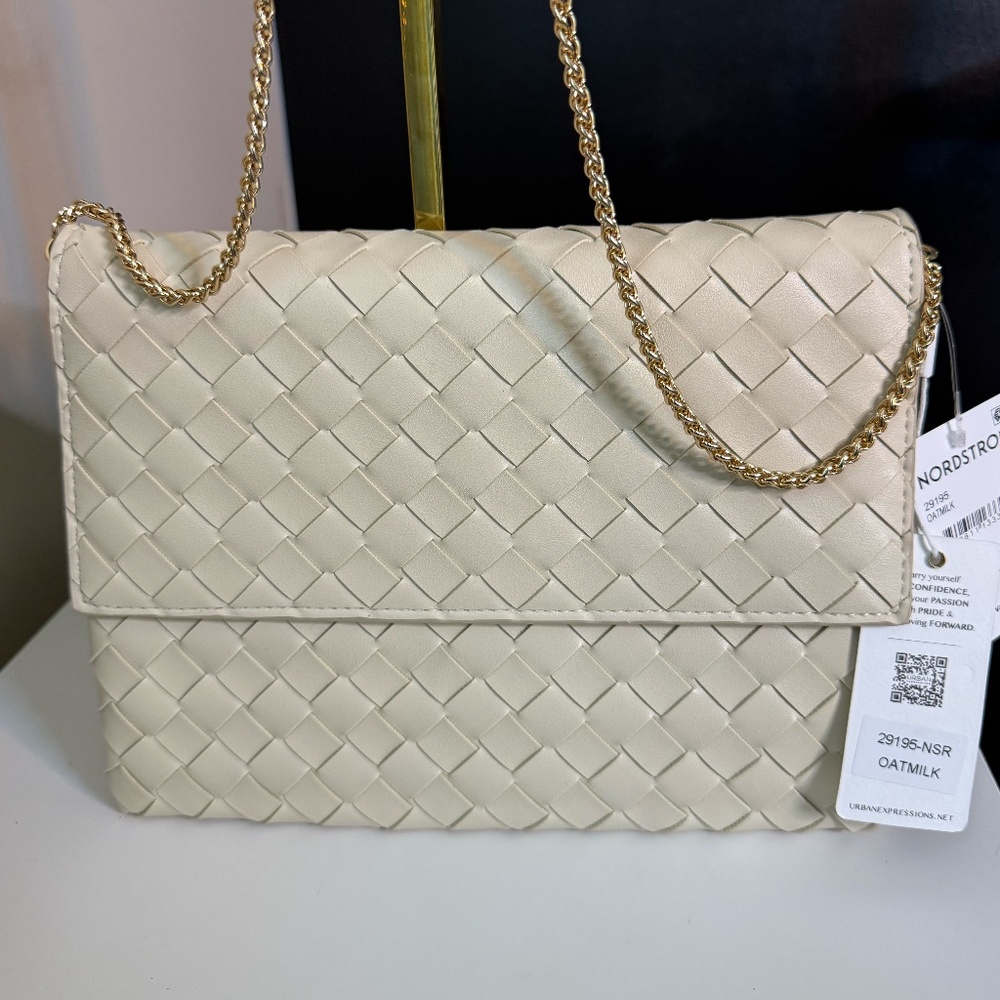 Urban Expressions Woven Shoulder Bag – Oatmilk (New with Tags!)